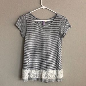 striped lace top